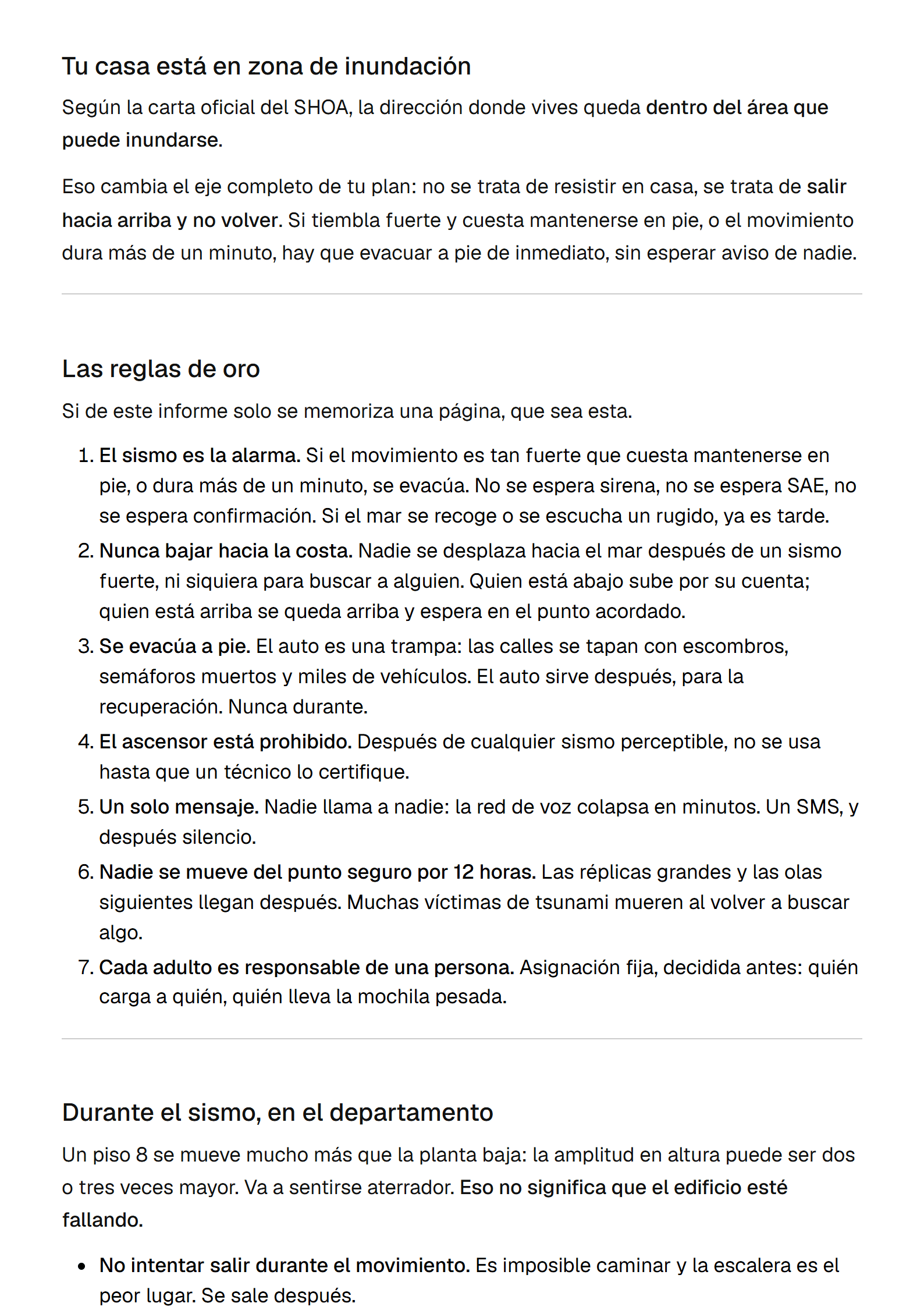 Página interior del informe