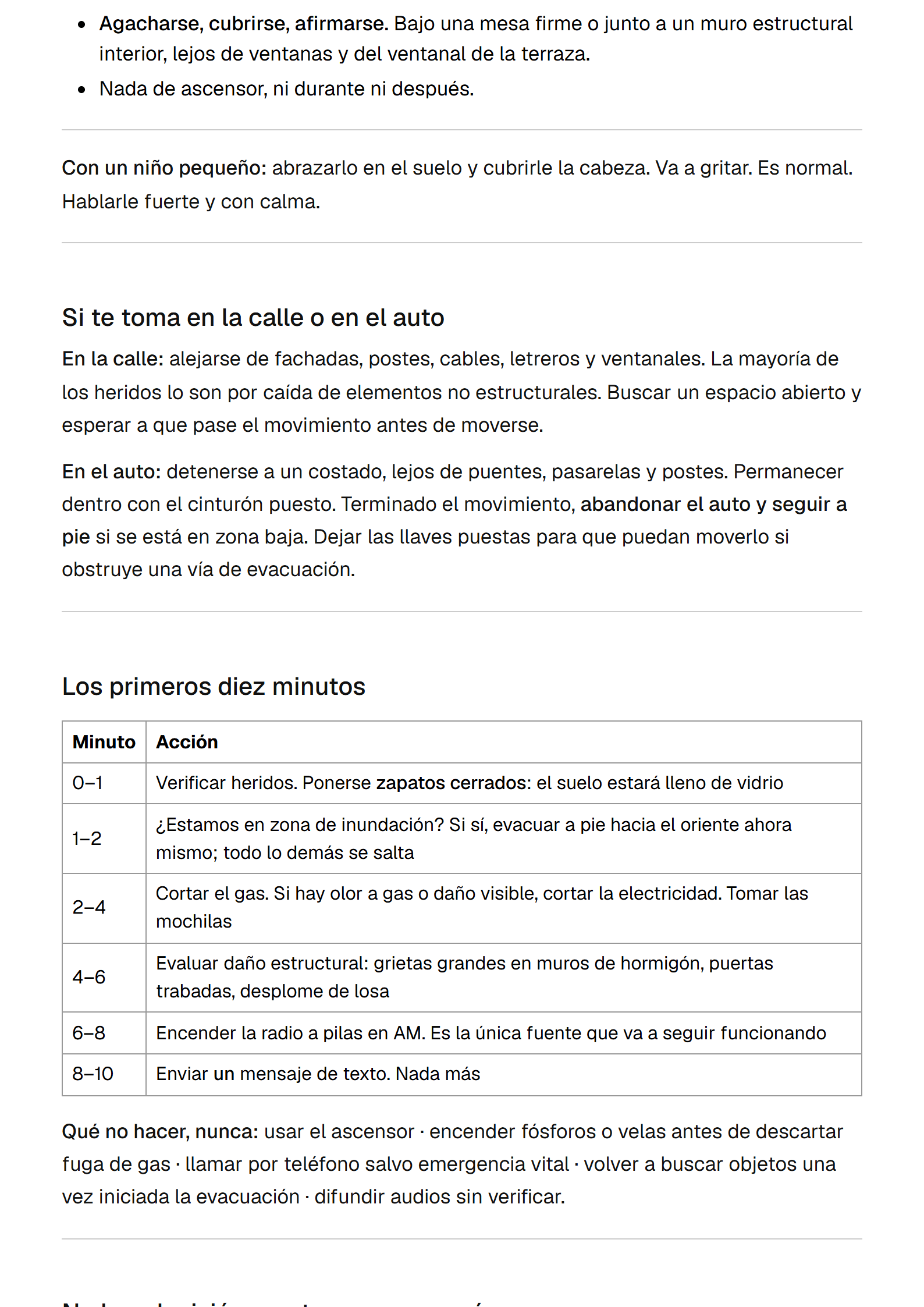 Página interior del informe